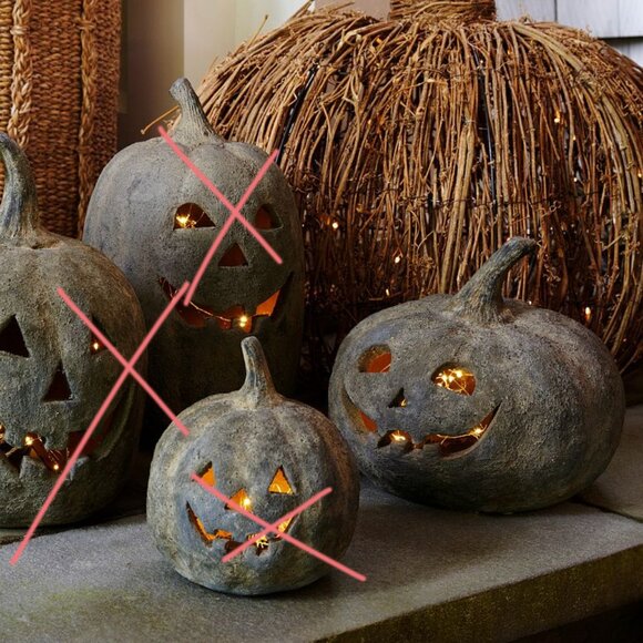 Pottery Barn Terracotta Jack-o-Lantern - Black - MEDIUM - Picture 3 of 4